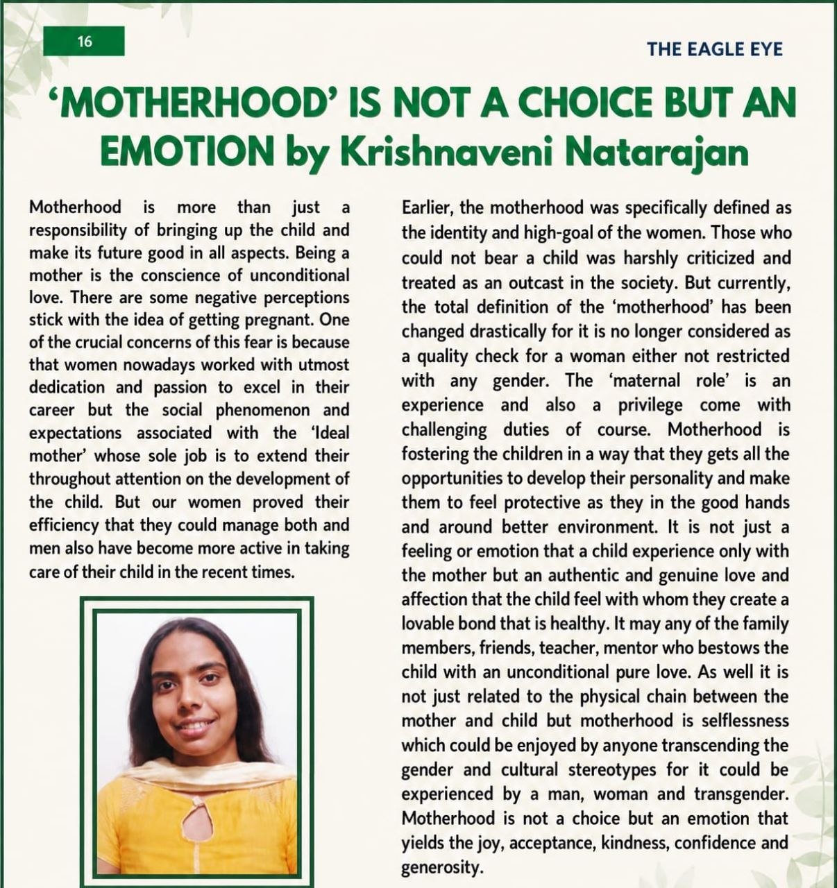 The Eagle Eye Magazine Clipping